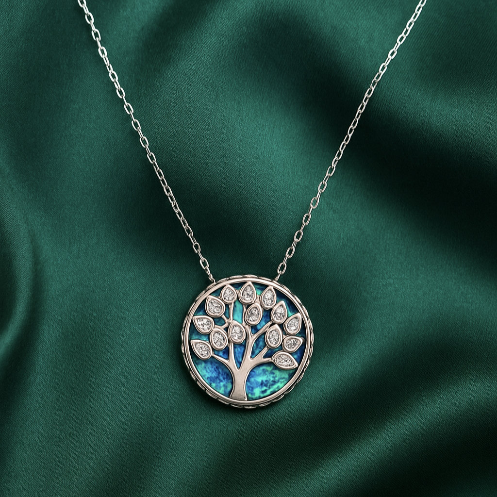 Luminous Tree Silver Pendant +  chain